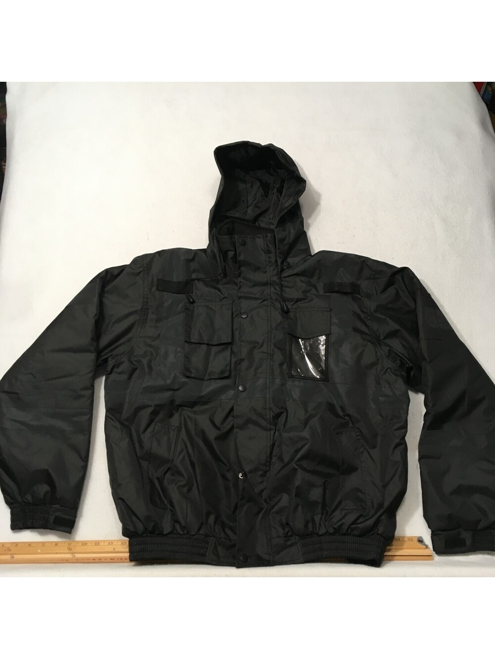 High Visibility Winter Safety Jacket Men Insulated Work Large Black
